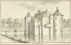 Het kasteel Gansoijen bij Drongelen by Aert Schouman