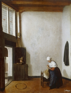 Interior with a Woman Combing a Little Girl's Hair