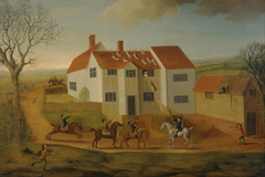 John Sidey and his Hounds at a Farmhouse near Hadleigh, Suffolk by James Dunthorne