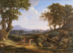 Klassische Landschaft mit Archemoros und Hypsipyle by Johann Christian Reinhart