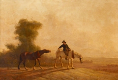 Landscape, Boy with Farm Horses by James M Burnet