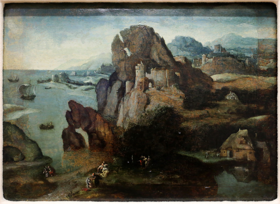 Landscape with the baptism of Christ and the going to Emmaus