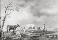 Landschap met koeien by Jan Kobell II