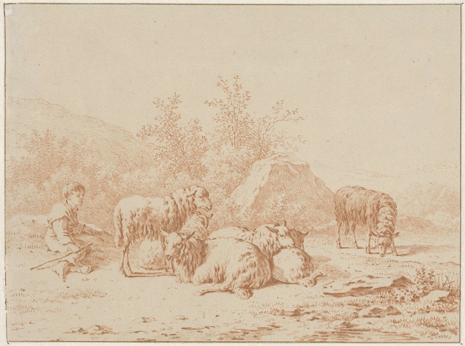 Landschap met schaapherder en zijn kudde