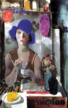 Laura (Woman in a blue Hat) by Vilmos Aba-Novák