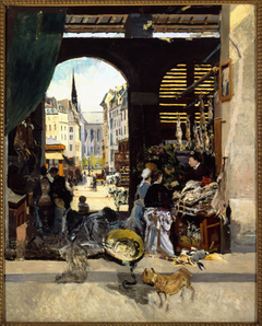 Le Marché des Carmes, place Maubert by Emile Antoine Guillier