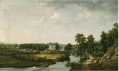 Lucan House and Demesne with Figures Quarrying Stone, County Dublin by Thomas Roberts