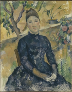 Madame Cézanne (Hortense Fiquet, 1850–1922) in the Conservatory by Paul Cézanne