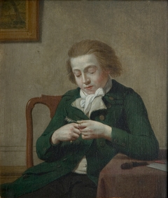 Man die zijn pen versnijdt by Jan Ekels the Younger