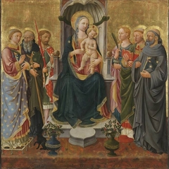 Maria mit Kind und sechs Heiligen by Domenico di Michelino