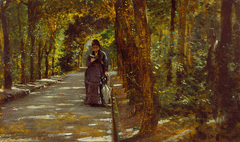 Meeting at the forest of Portici by Giuseppe De Nittis