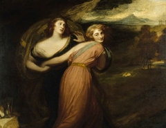 Mirth and Melancholy (Miss Wallis, afterwards Mrs James Campbell, fl.1789-1814) by George Romney