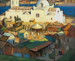 Moroccan Market Place by John Weeks