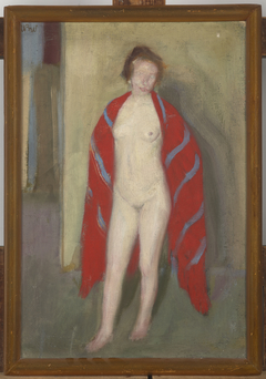 Nude in a Red Shawl by Wojciech Weiss