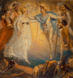 Oberon and Titania from "A Midsummer Night's Dream," Act IV, Scene i by Thomas Stothard