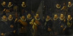 Officers and other civic guardsmen of the IIIrd District of Amsterdam, under the command of Captain Jacob Gerritsz Hoyngh and Lieutenant Nanningh Florisz Cloeck by Paulus Moreelse