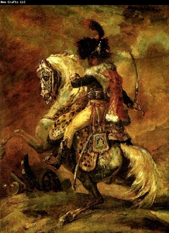 Officier de chasseurs à cheval de la garde impériale chargeant by Théodore Géricault