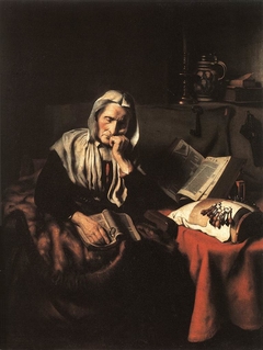Old Woman Dozing by Nicolaes Maes