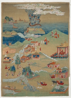 Painted Banner (Thangka) of Five Morality Tales from the Avadana Kalpalata Jataka by Anonymous
