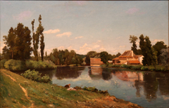 Paysage, bord de rivière by Louis Alexandre Cabié