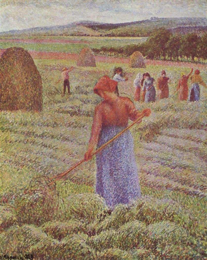 Peasant Girl Raking Hay at Èragny