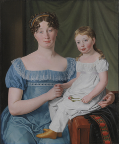 Portrait of a Noblewoman Sophie Hedvig Løvenskiold and her Three-Year-Old Daughter by Christoffer Wilhelm Eckersberg