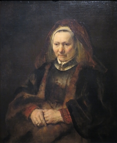 Portrait of an Old Woman in a Fur Robe by Rembrandt