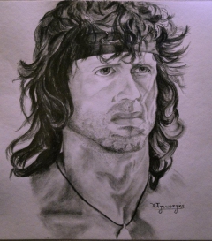Portrait of Sly - Rambo  by Christos Tziortzis Tattoo Artist