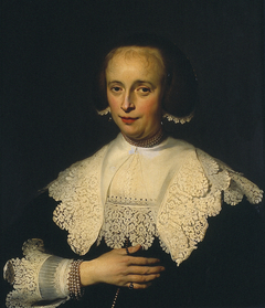 Portret van Margareta Bas (1608-1679), echtgenote van Willem by Jacob Adriaensz Backer