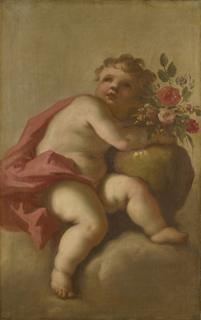 Putto with a Vase of Flowers