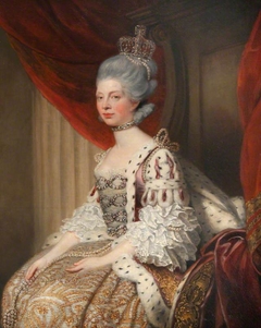 Queen Charlotte (of Mecklenburg-Strelitz) (1744-1818) in Robes of State by studio of Sir Joshua Reynolds PRA