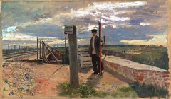 Railway guard. Khotkovo by Ilya Repin