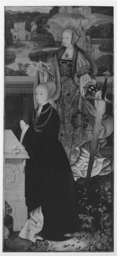 Rechter Flügel eines Altares: Hl. Katharina mit Stifterin Rückseite: Beweinung Christi by Barthel Bruyn the Elder