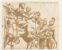Reliëf met Marcus Aurelius en de overwonnen barbaren by Augustinus Terwesten I
