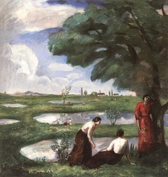 Rest at the Lake Shore by Béla Iványi-Grünwald