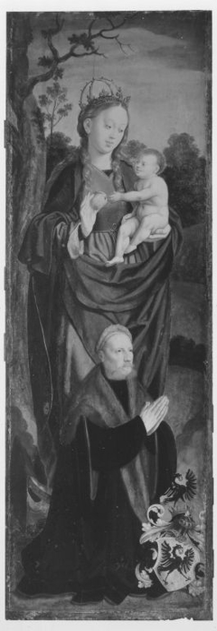 Rinck-Altar: Muttergottes auf der Mondsichel mit dem Stifter Hermann Rinck by Barthel Bruyn the Elder