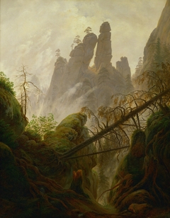 Rocky ravine in the Elbe Sandstone Mountains by Caspar David Friedrich