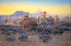 Roping Fresh Mounts by Charles Marion Russell