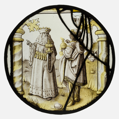 Roundel with two Kings from an Adoration Group by Anonymous