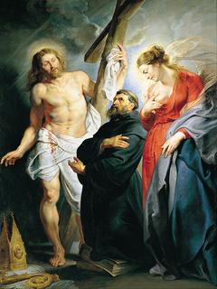 Saint Augustine with Christ and Virgin Mary