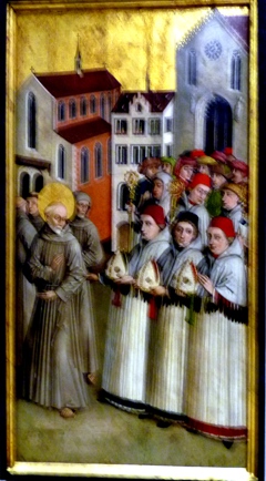 Saint Bernard of Siena rejects the episcopal dignity by Master of the Wolfgang Altar