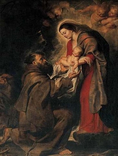Saint Francis receiving the infant Christ by Peter Paul Rubens