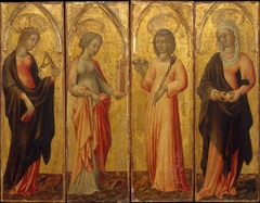 Saints Catherine of Alexandria, Barbara, Agatha, and Margaret by Giovanni di Paolo
