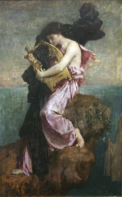 Sapho embrassant sa lyre by Jules-Élie Delaunay