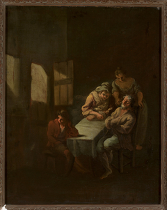 Scene in an interior by Malarz francuski XVIII w