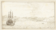 Schip gelegen voor de kust van Sicilië by Johan Teyler
