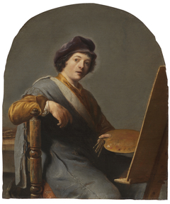 Self-Portrait of an Artist Seated at an Easel by Cornelis Bisschop