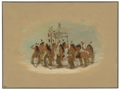 Snow Shoe Dance - Ojibbeway by George Catlin