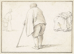 Staande man met een stok by Herman Saftleven