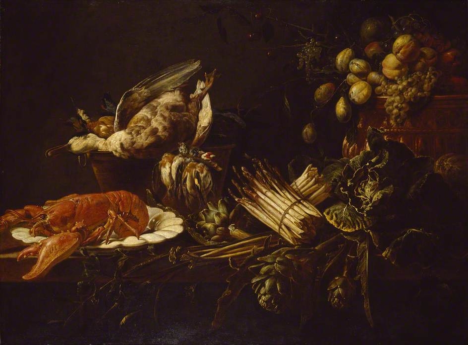 Still Life of a Lobster, Vegetables, Fruit, and Game
